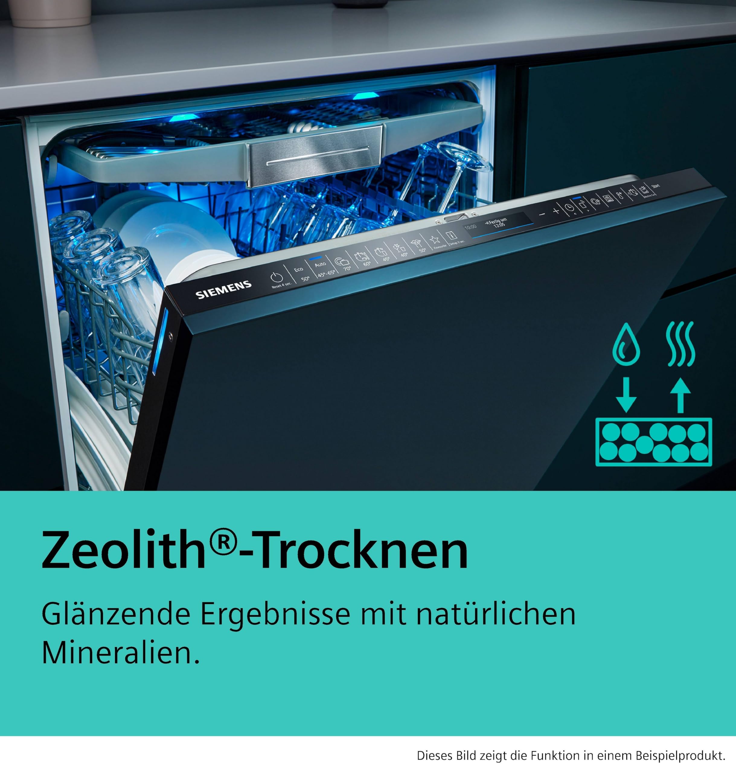 Siemens SN65ZX07CE, Stiftung Warentest Testsieger*, iQ500 Smarter Geschirrspüler Vollintegriert, 60 cm breit, Besteckschublade, Made in Germany, Zeolith Trocknung, extra leise, varioSpeed Programm 6