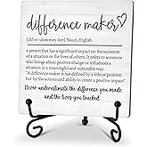 Difference Maker Gift, Inspirational Gifts Coworker Gifts For Women, Therapist Gifts, Office Christmas Gifts, Wood Plaque Sign With Stand (HG01)