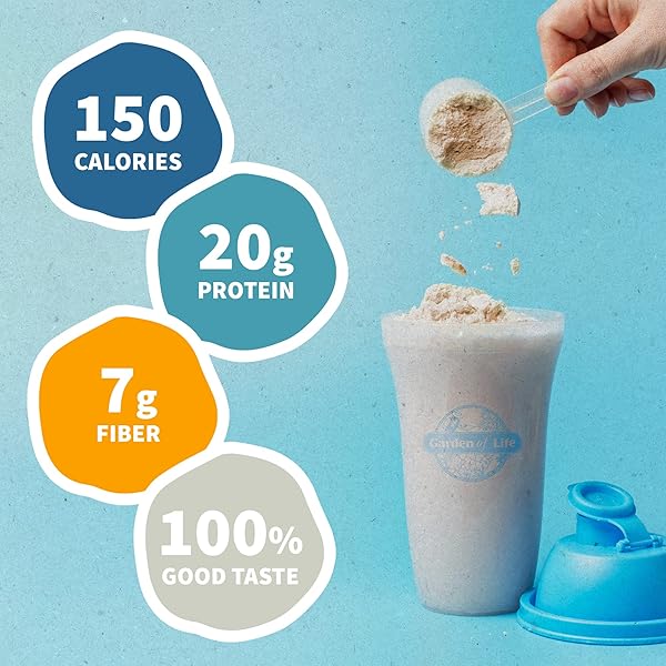 GARDEN OF LIFE MEAL REPLACEMENT SHAKES, RAW ORGANIC, VANILLA PROTEIN POWDER WITH PLANT BASED PEA PROTEIN, SPROUTS, GREENS, PROBIOTICS, DAIRY FREE 28 SERVINGS
