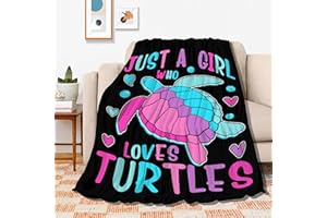 JOJIZAIO sea Turtle Blanket Just Girl Who Loves Turtles Soft Blankets and Throws Flannel Cozy Lightweight Quilt Gift Perfect for Bed Sofa Couch-50 x40 Small for Kids