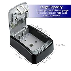 Key Lock Box with Code for Outside - Wall Mount