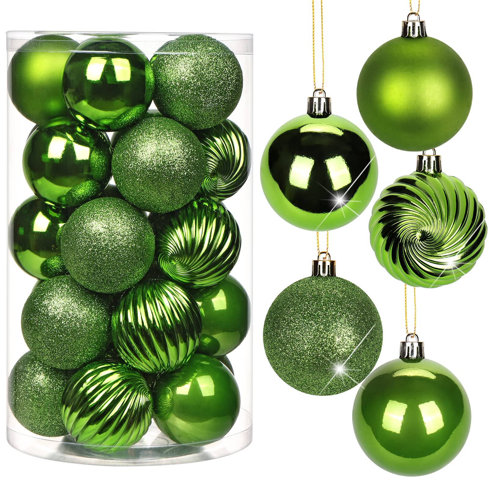 Briful 25PCS 6CM Christmas Baubles, Christmas Tree Decorations Xmas Hanging Ornaments Small Shatterproof Balls for Home Festival Gifts Xmas Decorations