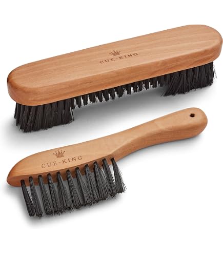 Kit Nettoyage Billard - 4 Brosses + Rouleau Adhésif - Bois Massif - Entretien Table Et Queues