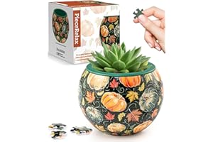 PieceRelax 3D Puzzle Planter 80 Pieces - Flower Pot - Hello Pumpkin Season, Home Decor Flower Pots for Indoor Cactus, Succulents Pots [K1107]