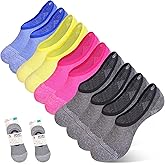 CDHRUSK 10 Pairs 4 Color Mixed Grey Blue Yellow Pink No Show Socks Womens & Man, Ideal, Breathable invisible liner no slip