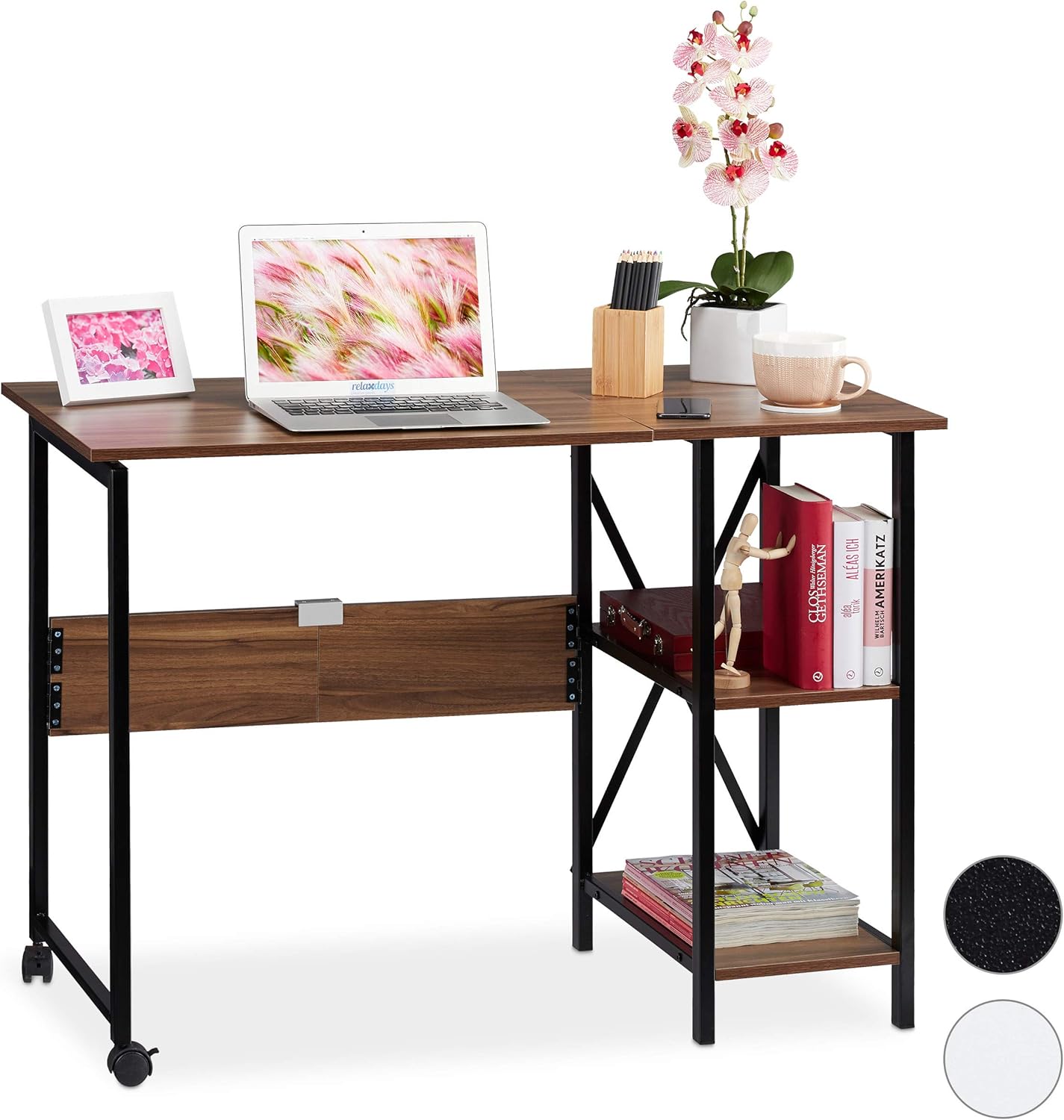 Relaxdays Foldable, PCTable, SpaceSaving Desk, Folding, Home Office