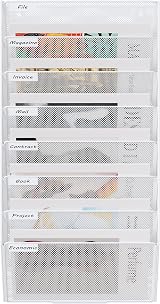 EasyPAG 8 Tier A4 Mesh In Tray Wall Pocket File Holder White view 3