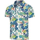 Silenroar Kids Hawaiian Shirt Boys Golf Polo Beach Top Tropical, Short Sleeve Aloha Printed Tee