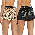 Juicy Couture Velvet Fleece Shorts 2 Piece Designer Pajama Set for Women, 2-Pack Sleep and Lounge Shorts