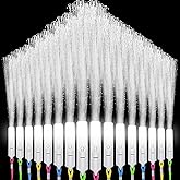 SUNLUMI 50Pcs White Fiber Optic Wands, Led Cold Sparklers Wedding Send Off Ideas, 3 Flashing Modes Wedding Glow Sticks for Reception, Light up Wands, Fiber Optic Lights for Party Favor