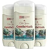 Old Spice GentleMan's Aluminum Free Dry Feel Deodorant for Men, 24/7 Lasting Freshness, Gentle on Skin with Skin Conditioners, Blue Agave + Fresh Waterfall Scent, 3.0 oz (Pack of 3)