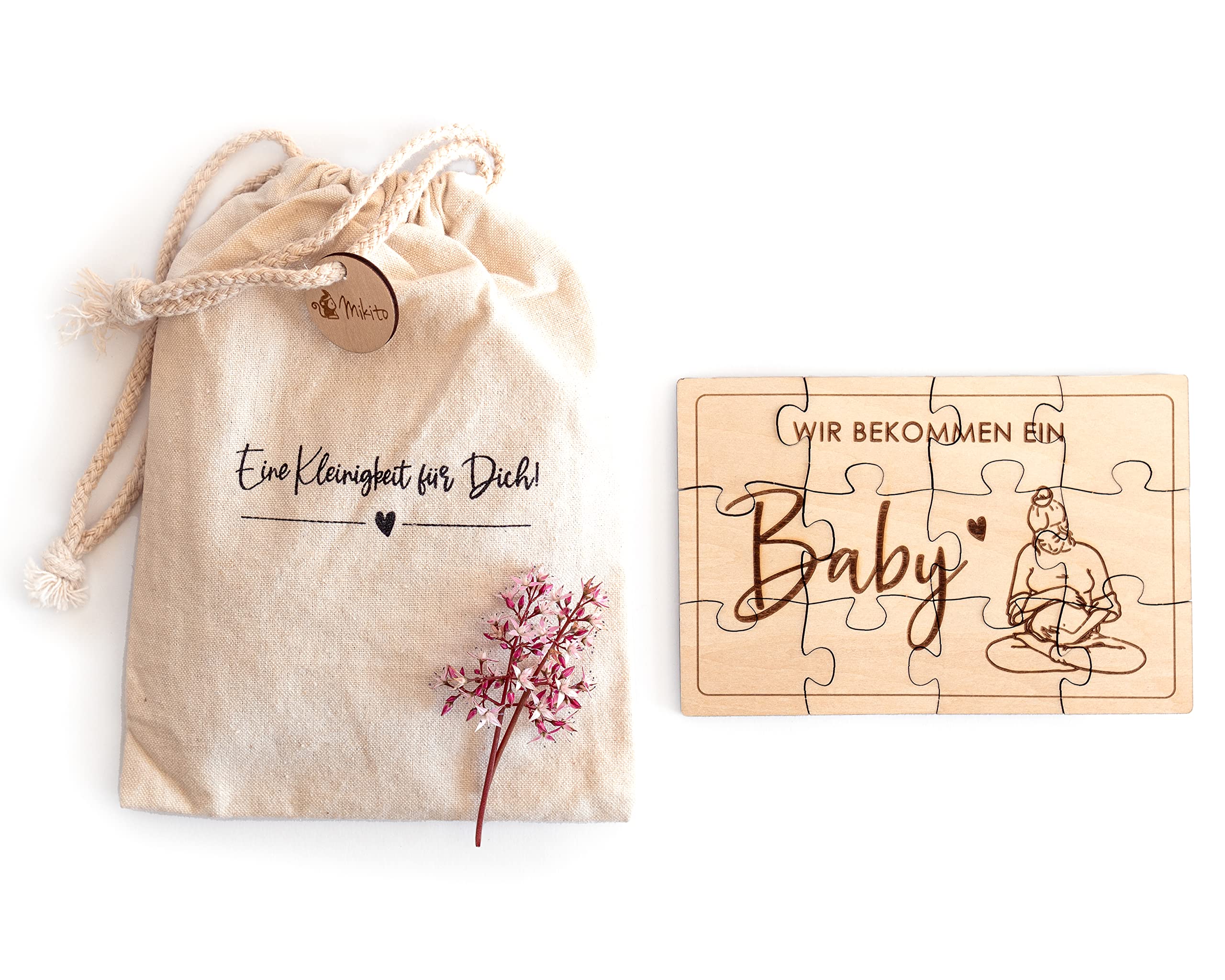 Pregnancy Announcement Puzzle | Pregnancy Announcement in Bag | Surprise Gift | Du wirst Oma/Wir bekommen ein Baby Mikito