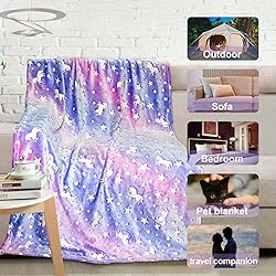 Unicorn Glow in The Dark Blanket, Unicorn Blanket