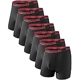 BAMUNDER Men's Bamboo Viscose Underwear Boxer Briefs 7 Pack - Breathable Comfort Fit with 3D U-Shaped Pouch & No Ride-Up Legs
