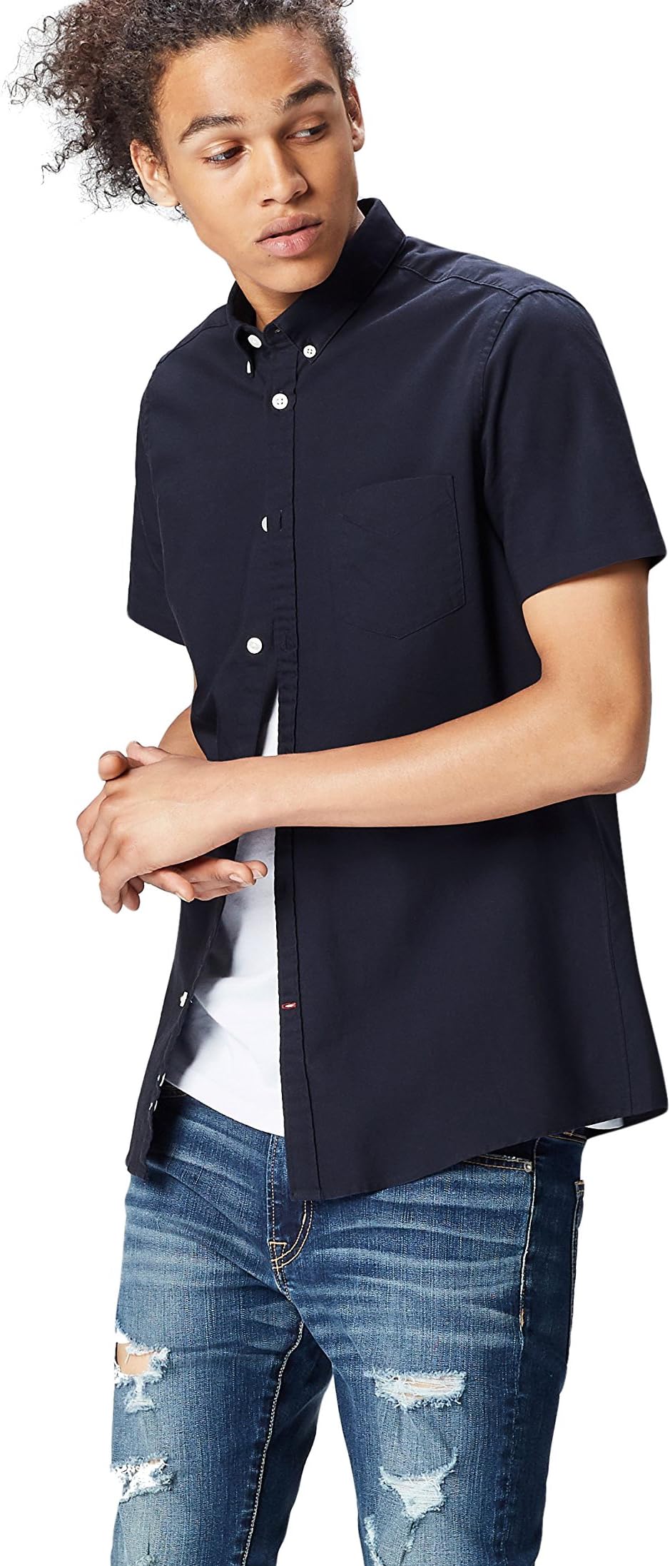 Amazon Brand - find. Men's Short Sleeve Cotton Shirt