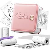 FaithTag Bible Study Journaling Supplies, Easter Limited Edition Mini Sticker Printer F21 Kit, Christian Gifts for Women & Kids, with 3 Rolls of 2" Stickers. Family & Group Study, Index Tabs - Pink