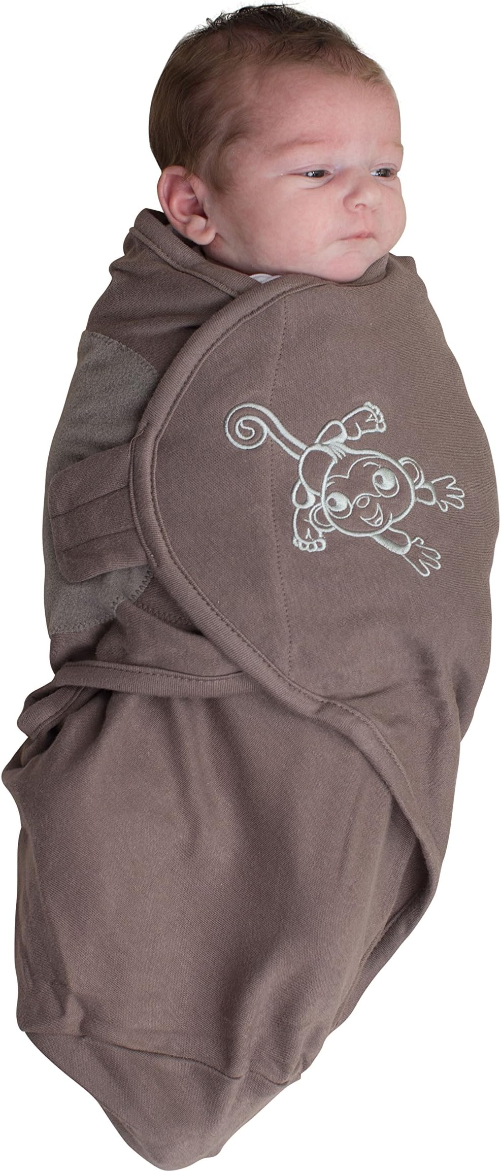 Bo JungleB-Wrap Swaddle Blanket (Small, Taupe Monkey)