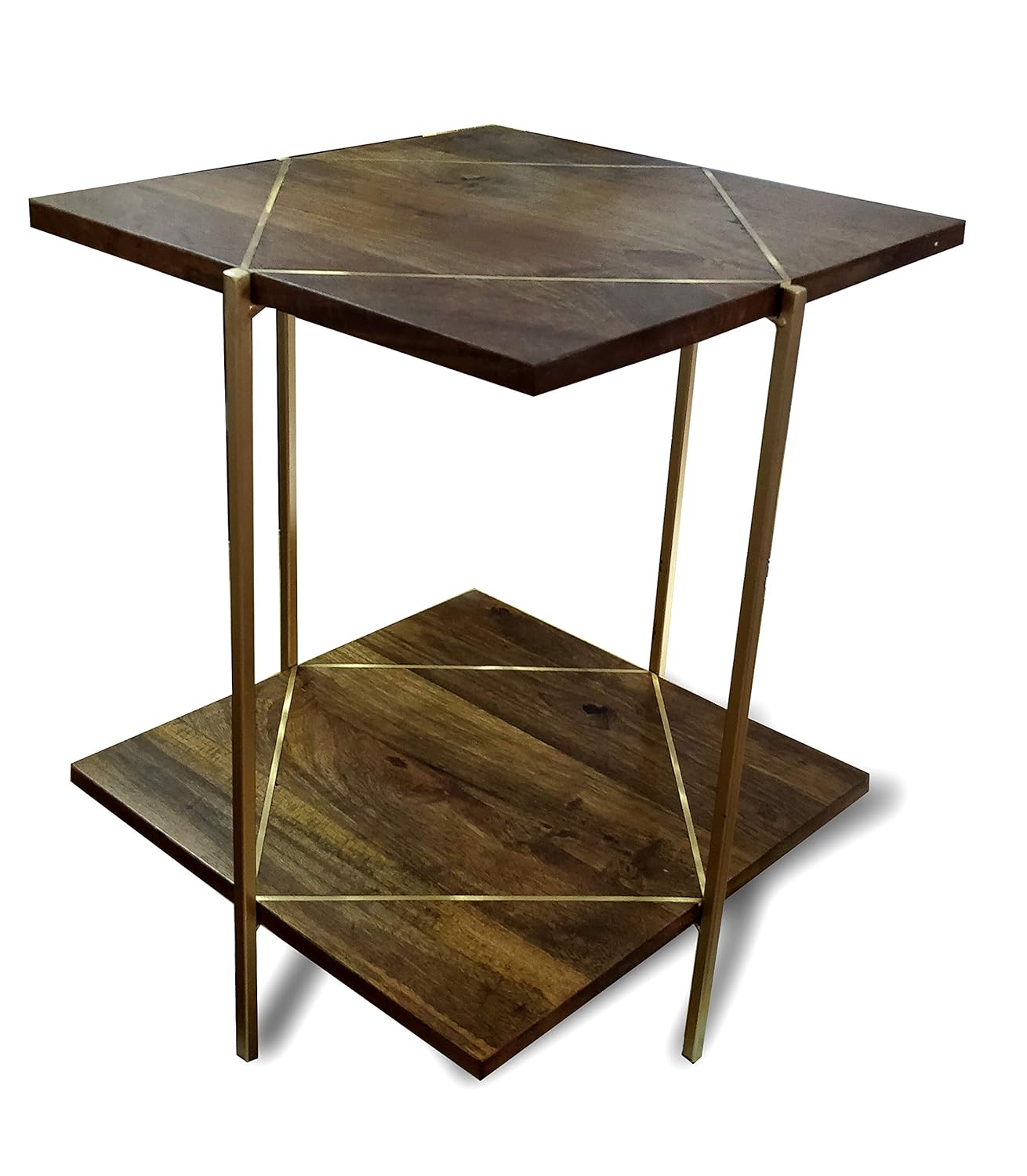 Gayatri Art Classic Wooden Bed Sidetable Modern Out Door Tea Table Mango Wood Brass Inlay For Living Room Amazon In Home Kitchen
