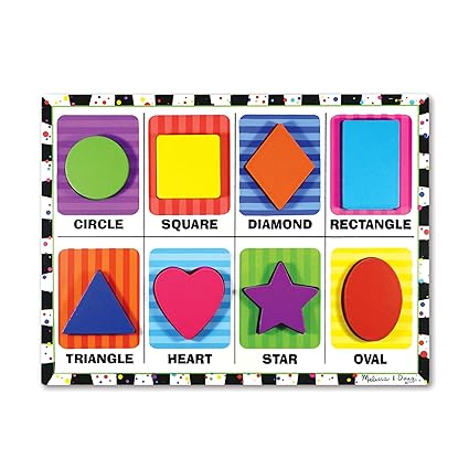 Melissa & Doug 3730 Shapes Chunky Puzzle, Multi Color