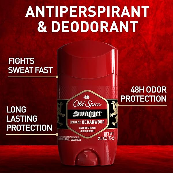 OLD SPICE RED ZONE COLLECTION INVISIBLE SOLID MEN’S ANTI-PERSPIRANT AND DEODORANT, SWAGGER SCENT – 3.4 OZ