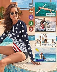WOWENY Women Rash Guard Long Sleeve Swimsuit Top