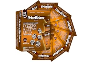 Drizzilicious Cookies & Cream 10 Pack | Mini Snack Chocolatey Rice Cakes | Vegan Air Popped Chia, Quinoa, Flax Snacks