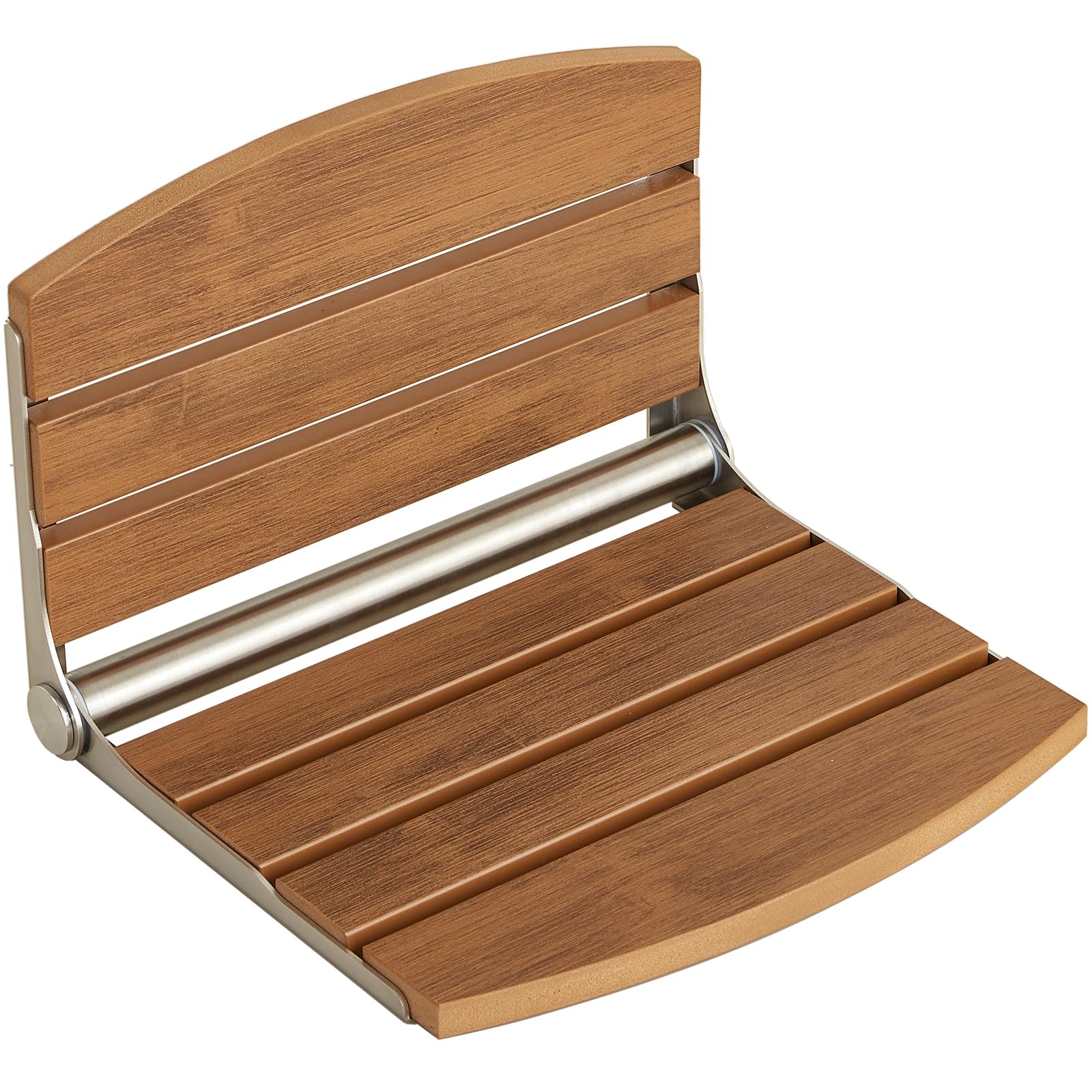 Photo 1 of 17.5" Folding Shower Seat Wall Mounted,Foldable Shower Bench,Fold Down Shower Seat,Folding Shower Seat Bench,Wall Mount Shower Seat Bench Chair (Teak)