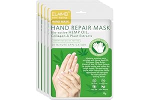 AIQIUSHA Moisturizing Hand Mask 5 Pack, Exfoliating Deep Repair Whitening Anti-aging for Dry Rough Hands