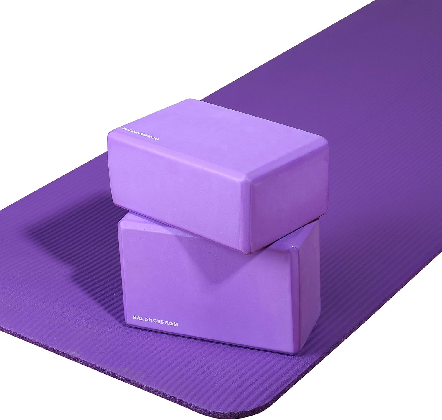Balance From BFGY-AP6PP Go Yoga All Purpose Anti-Tear Exercise Yoga Mat with Carrying Strap, Purple, One Size : Sports & Outdoors