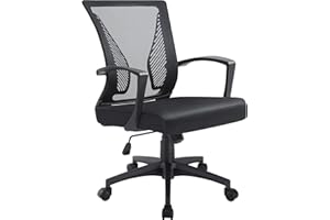 BOSSIN Office Chair Desk Chair Computer Chair Mid Back Swivel Chair Rolling Chair Adjustable Mesh Chair Ergonomic Home Office