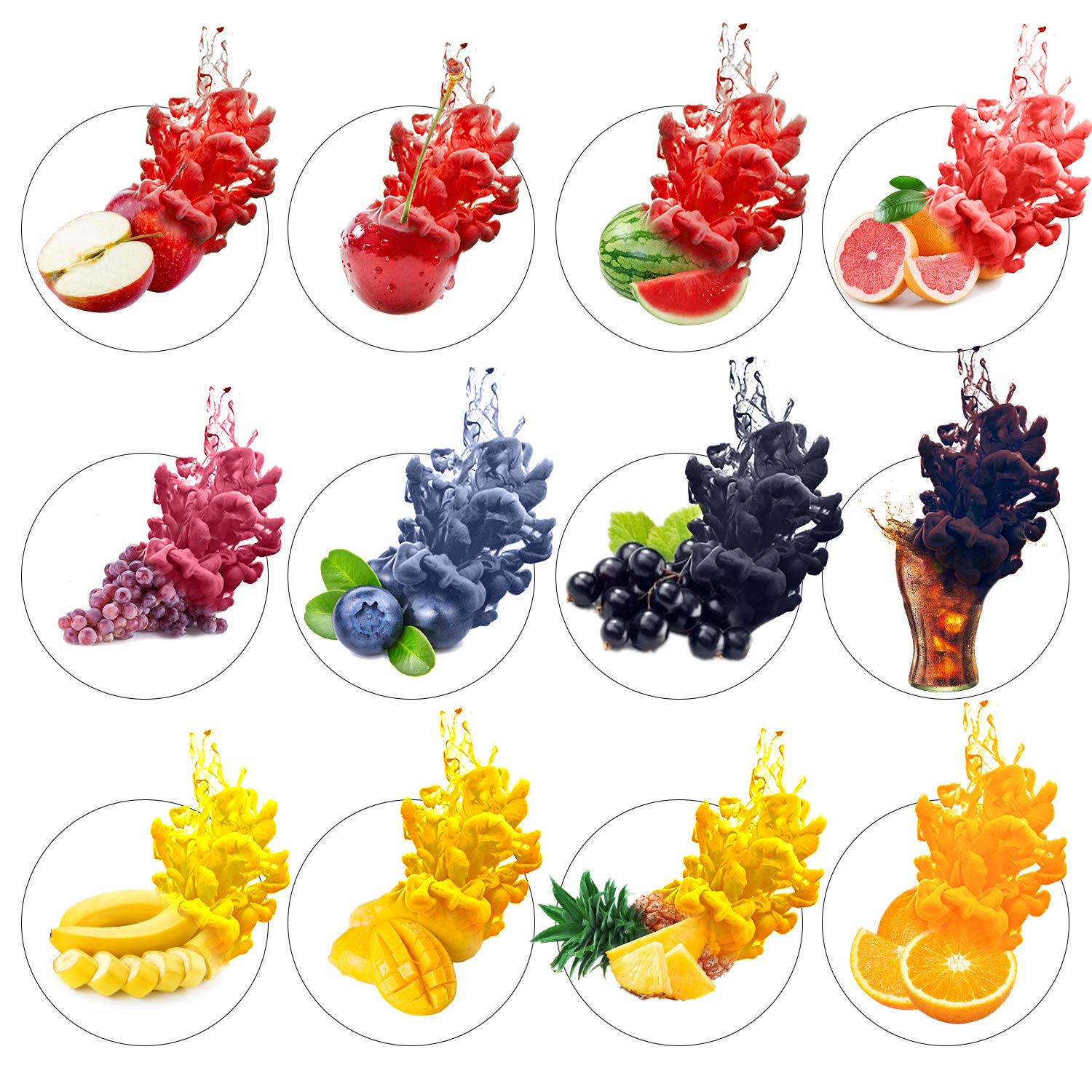 WOSTOO E Liquids, 12 X 10mL E-Liquid für E-Zigarette ohne Nikotin VG50%/PG50%, E-Shisha Elektrische Zigarette,E Liquids für E Zigaretten/Elektrische Zigarette/E Shisha