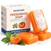 Morovan Persimmon Soap for Body Odor Control - Old People Smell Cleansr | 3 Bars Natural Persimmon Bar Soap for Skin Care, Effective Odor Control for All Skin Types &amp; Sensitive Skin