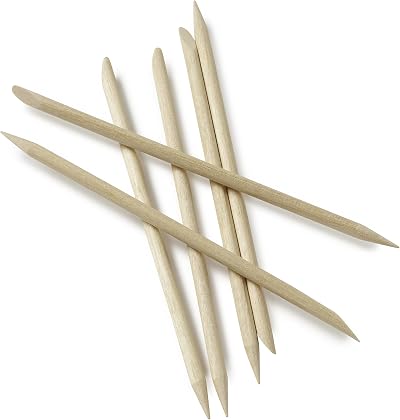 Manicare Cuticle Sticks 6 Pack Wooden Orange Dual Ended Pusher Cleaner