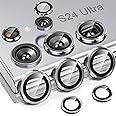 Hoerrye for Samsung Galaxy S24 Ultra Camera Lens Protector, Case-Friendly, Ultra-HD 9H Tempered Glass Screen Protector, Anti-Scratch, Space Titanium Military-Grade Drop Protection, Silver