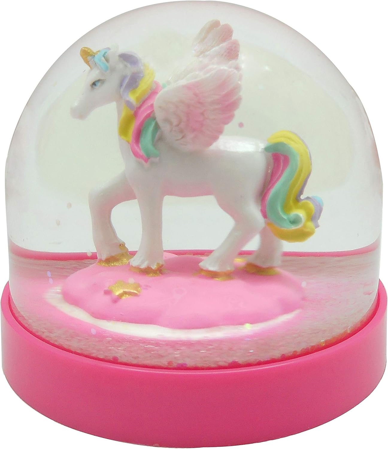Snow Globes - Lightahead Mini Water Snow Globe with Cute Unicorn Inside and Pink Base,Table Top Decorations Christmas, Valentine Gifts