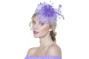 Kidukso Vintage Bridal Mesh Veil Fascinators Hat Plush Feather Headdress for Women Wedding Tea Party Hair Clips Hat