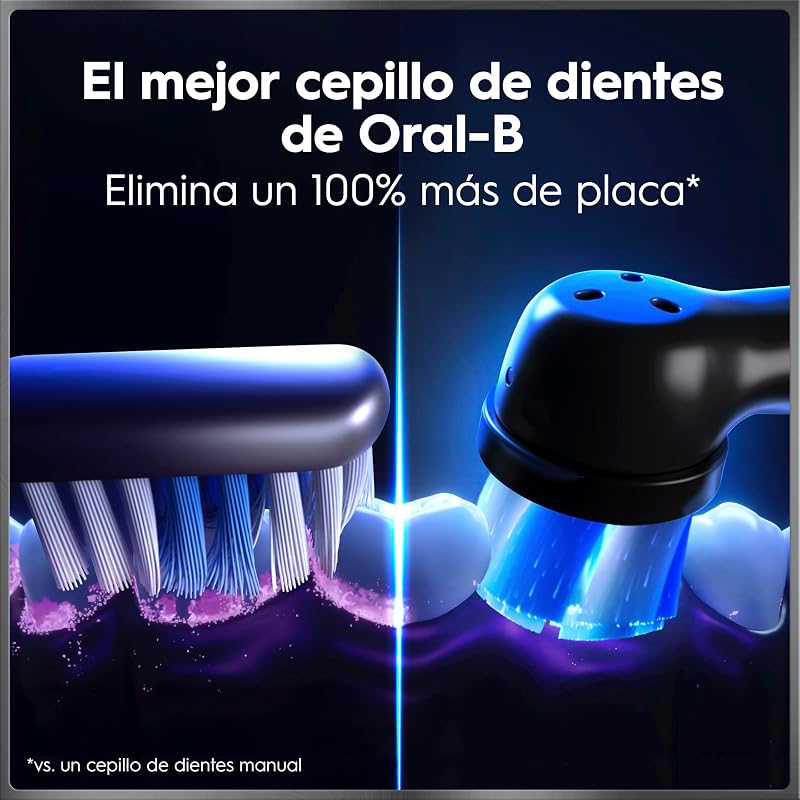 Escova de dentes elétrica oral-b io 10 preta, 3 cabeças de escova, 1 estojo para carregador de viagem, projetado por braun, projetado por braun