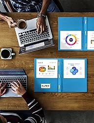 SUNEE 100-Pack Blue Letter Size File Folders with 2