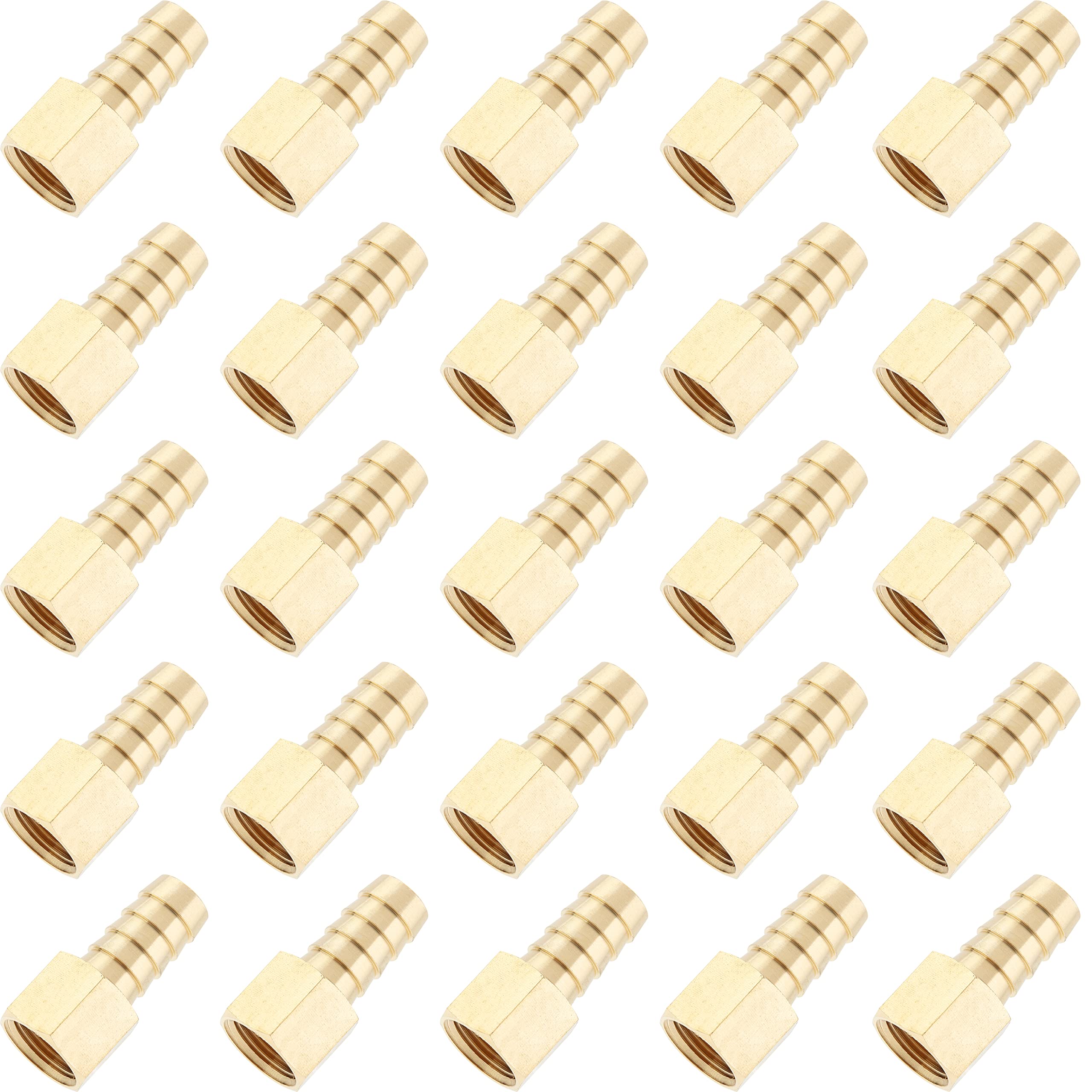 LTWFITTING Brass BSP Fitting Coupler/Adapter 3/8-Inch Female BSPP x 12mm Hose Barb(Pack of 25)
