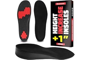 BENOO Height Increase Insoles for Men (+1 inch) Discreet Shoe Lifts, All Day Comfort, Shock-Absorbent Gel, Trim to Fit Inserts for Most Sneakers & Shoes, Confidence Boosters (Mens 10-11.5)
