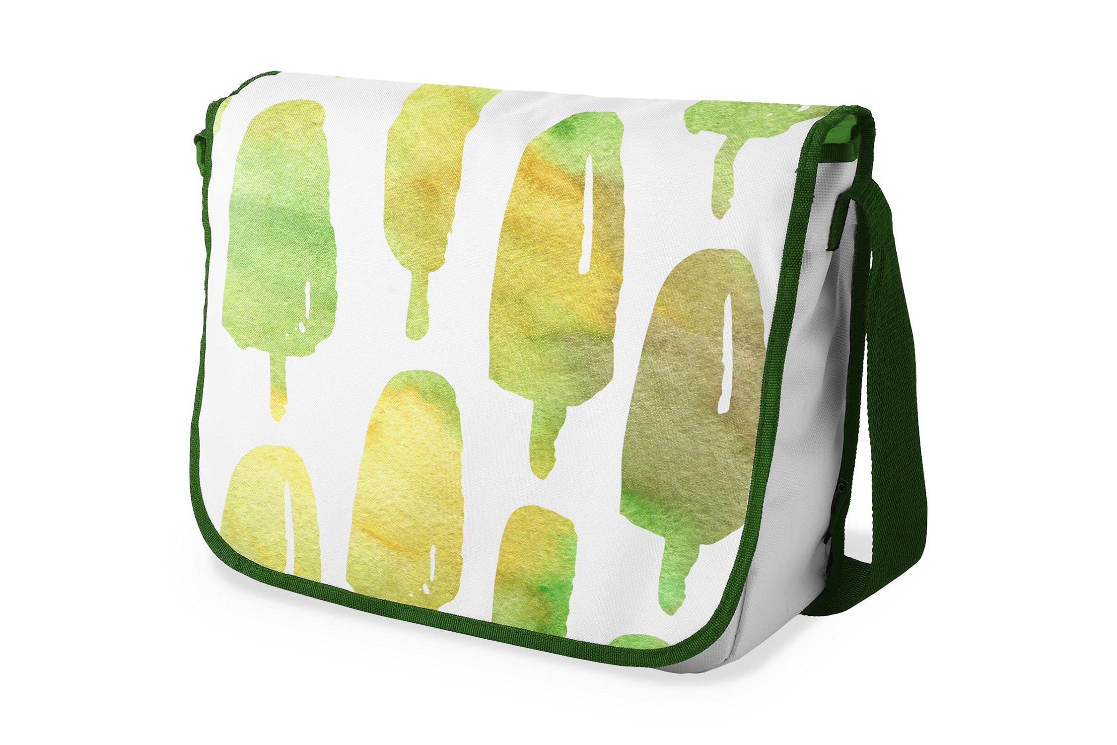 Bonamaison Digitally Printed Messenger School Bag with Khaki Strap for Students, Cross Body Bag, Courier Bag, Shoulder Bag for School, Back to School, Size: 29x36 Cm
