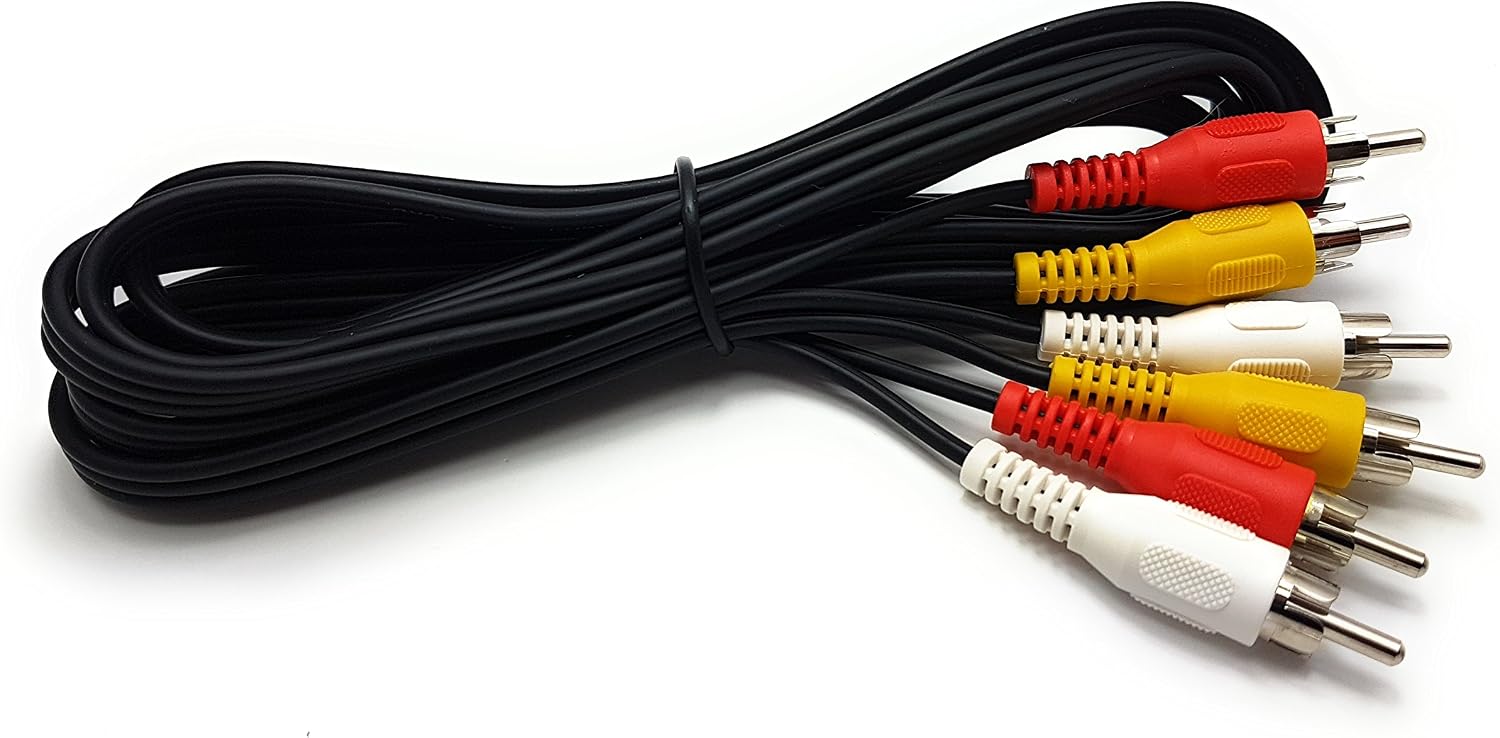 MainCore 3m Long 3 x Phono Male To 3 x Phono Male Cable Audio Composite Video RCA Lead (Available in 0.15m, 0.25m, 0.50m, 1m, 2m, 3m, 5m, 7m, 10m, 15m, 20m, 25m) (3m)