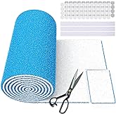 UBeesize Air Vent Filters, 20" x 120" Cut to Size Air Filter Material (80+ Filters), MERV 8 Triple Vent Filter Kit for Home Floor, Grilles, Ceiling, HVAC Furnace Vents, With 48PCs Adhesive Hook Tape