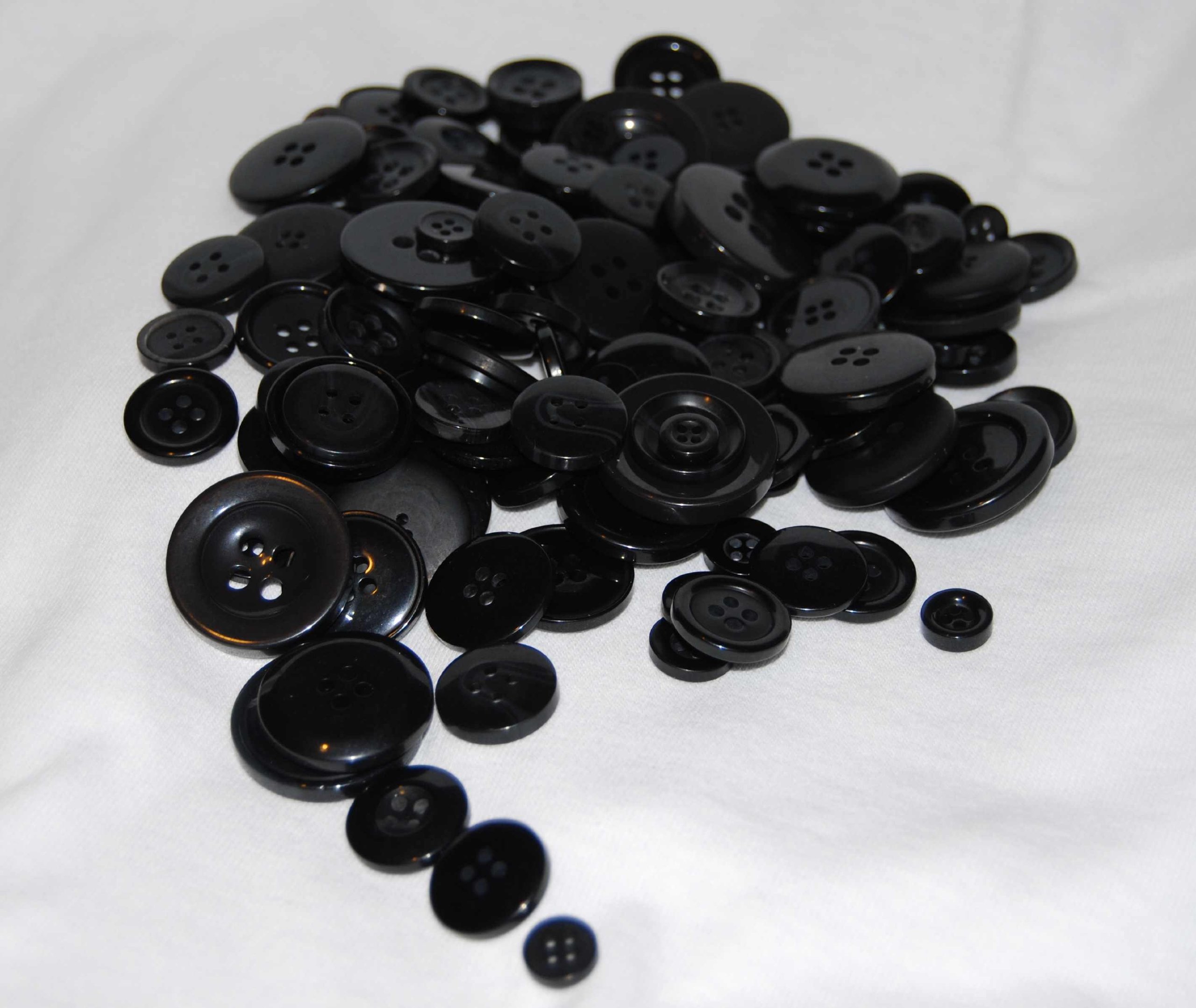celloexpress Black Buttons - Mixed Sizes of Various Black Buttons for Sewing and Crafting - Pack of 250g โ image 1