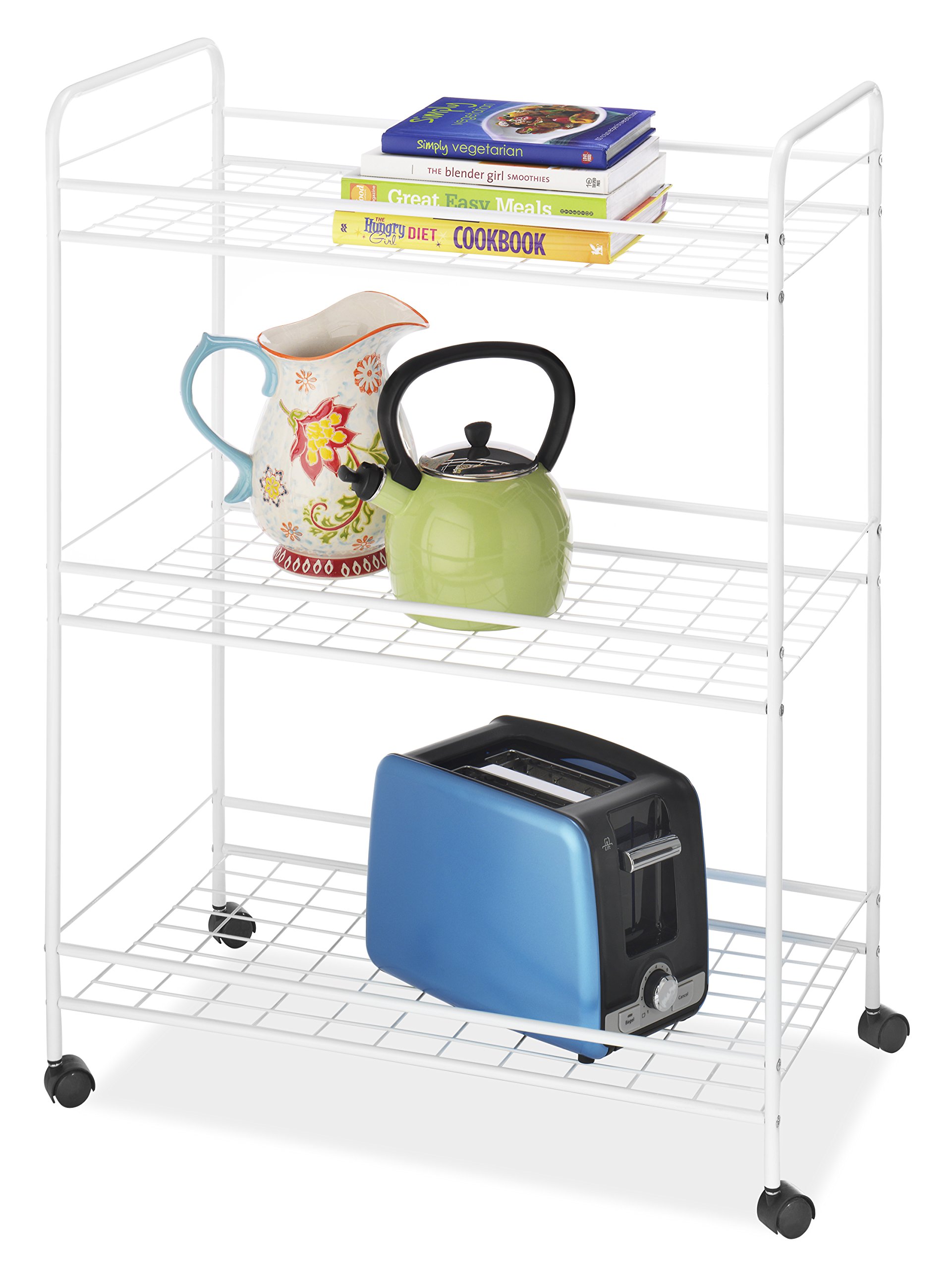 Whitmor 3 Tier Large Wire Rolling Cart