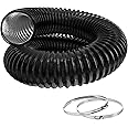 Flexible 12-Inch Aluminum Ducting, Dryer Vent Hose, Heavy-Duty Three-Layer Protection, 25-Feet Long for Heating Cooling Ventilation & Exhaust, Black