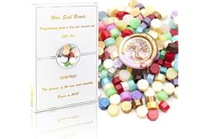 VEWINGL 250 Pcs Wax Seal Beads for Wax Seal Stamps, Cards, Wedding Invitations, Wine Packaging, Gift Wrap, Envelopes (250, Random)