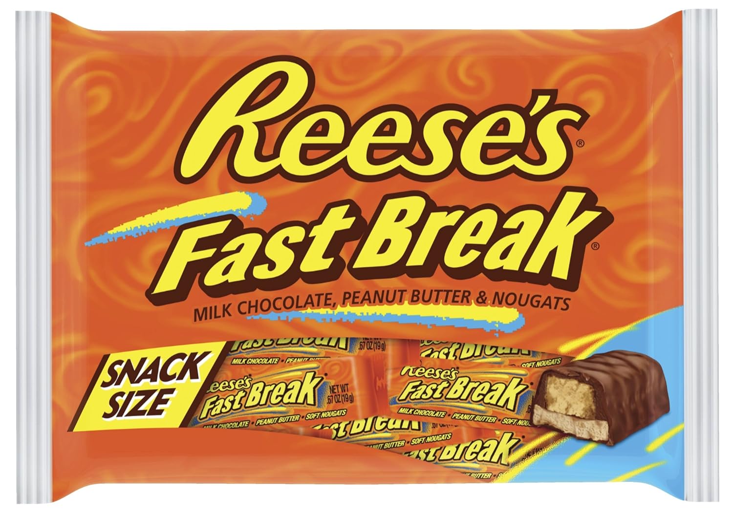 Reese's Fast Break Candy Bars, Snack Size, 11.39Ounce Bags (Pack of 6) Candy And