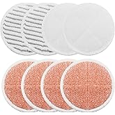 Spinwave Mop Pads Replacement Set Compatible with Bissell Spinwave 2039A 2124: 4 Heavy Scrub Pads, 2 Soft Pads, 2 Scrubby Pad