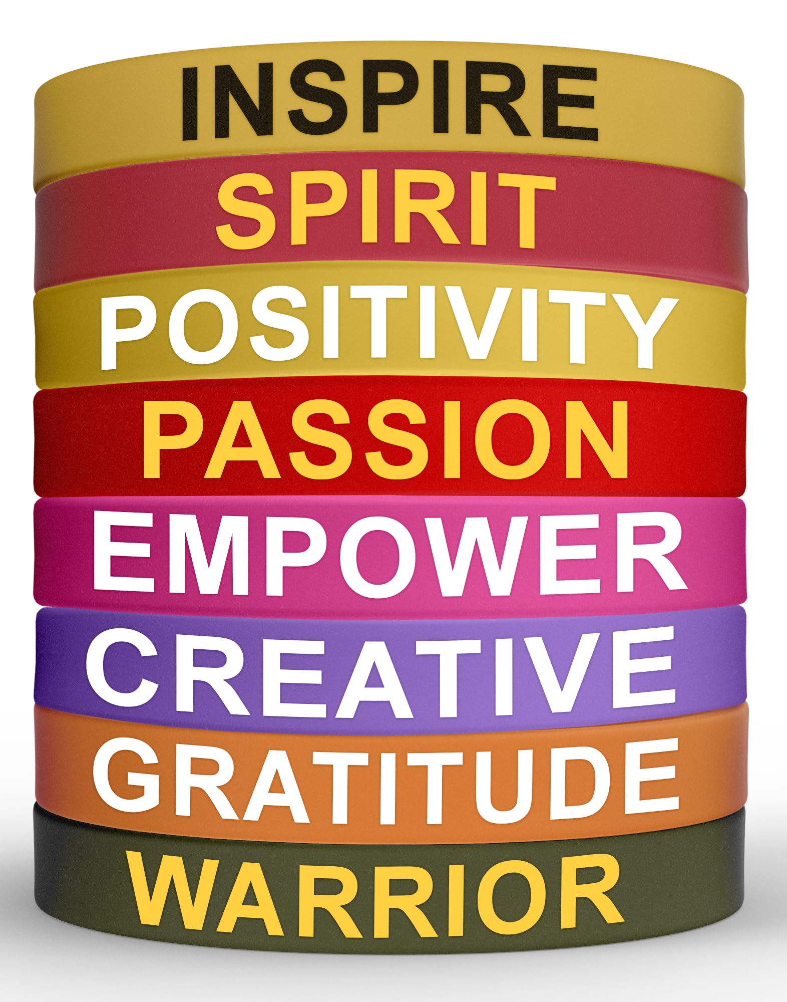 Solza Silicone Wristbands - Motivational Wristbands for Men & Women- Silicone Rubber Bracelets with Inspirational Quotes